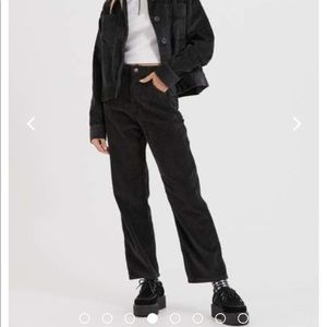 Afends Shelby crop wide leg cord high waist RAVEN